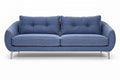 Moderne Blauwe Bank met Kussens en Ronde Vorm