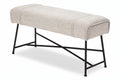 **Stijlvolle Houten Bank met Zacht Bekleding en Metalen Onderstel**
